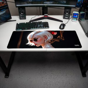 PODKŁADKA POD MYSZ GAMINGOWA Biała Dama 80x30 TILT Wytrzymała Dla gracza 3