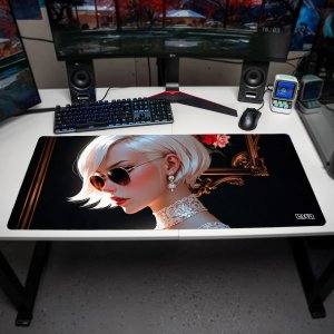 PODKŁADKA POD MYSZKĘ XXL Biała Dama 90x40 TILT Antypoślizgowa XL Duża 3