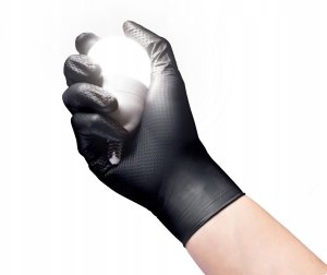 Zarys Gripzzly - Rękawiczki diagnostyczne, nitrylowe, bezpudrowe, czarne -X L 2