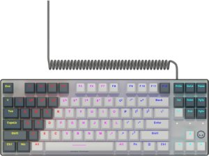 LORGAR Klawiatura Gamingowa Azar 514, przewodowa mechaniczna, RGB, Biała 1