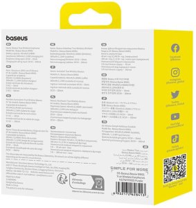 Bezprzewodowe słuchawki dokanałowe Baseus Bowie WM01 (fioletowe) 10