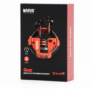 Słuchawki Marvo Quaz czerwone 4