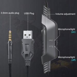 Słuchawki Z Mikrofonem Gamingowe Led Dla Gracza 10