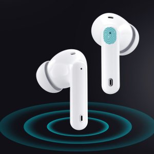 Słuchawki bezprzewodowe douszne TWS Manta Rytmo PRO Białe 6