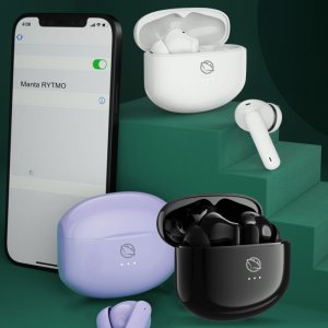 Słuchawki bezprzewodowe TWS Manta Rytmo MTWS008P Fioletowe 11