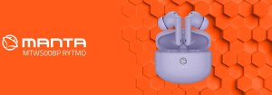 Słuchawki bezprzewodowe TWS Manta Rytmo MTWS008P Fioletowe 2