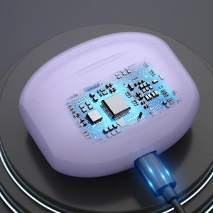 Słuchawki bezprzewodowe TWS Manta Rytmo MTWS008P Fioletowe 6