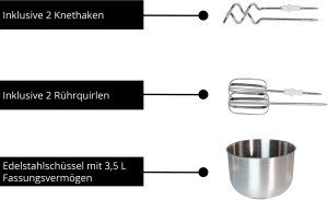 Unold 78720  Hannah         weiß Handmixer mit Rührschüssel 2