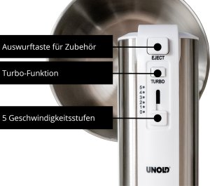 Unold 78720  Hannah         weiß Handmixer mit Rührschüssel 3