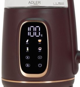 Adler Czajnik elektryczny szklany LED z regulacją temperatury 1,7L AD 1305 burgundy 5