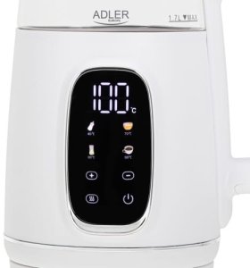Adler Czajnik elektryczny szklany LED z regulacją temperatury 1,7L AD1305 White/Silver 3