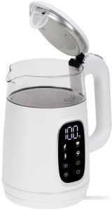 Adler Czajnik elektryczny szklany LED z regulacją temperatury 1,7L AD1305 White/Silver 4