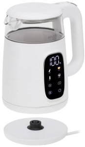 Adler Czajnik elektryczny szklany LED z regulacją temperatury 1,7L AD1305 White/Silver 5