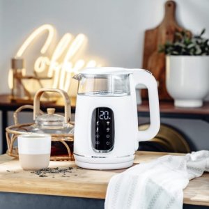 Adler Czajnik elektryczny szklany LED z regulacją temperatury 1,7L AD1305 White/Silver 10