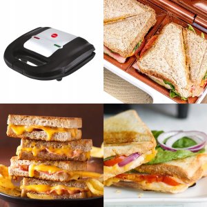 Opiekacz Eldom Opiekacz Do Kanapek Tostów Sandwich 750W Nieprzywierająca Powłoka Granitowa 13
