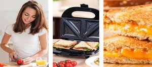 Opiekacz Eldom Opiekacz Do Kanapek Tostów Sandwich 750W Nieprzywierająca Powłoka Granitowa 16