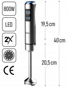 BLENDER RĘCZNY 850W TURBO STAL INOX 3
