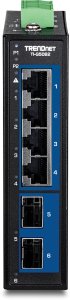 TRENDnet 6-Port Industrial 2.5G DIN-Rail Switch with 10G SFP 1