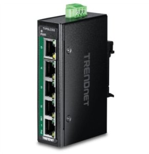 TRENDnet 5-Port Industrial Gigabit PoE+ DIN-Rail Mini Switch 1