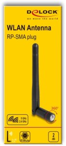 DeLOCK 90150 antena Antena dookólna RP-SMA 2 dBi 3