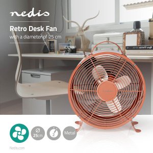 Wentylator Nedis Wentylator biurkowy Nedis 20W różowy 2