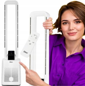 WENTYLATOR KOLUMNOWY BEZŁOPATKOWY 97CM CICHY PANEL DOTYKOWY + PILOT 50W 2