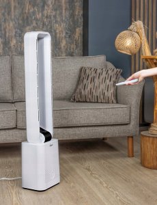 WENTYLATOR KOLUMNOWY BEZŁOPATKOWY 97CM CICHY PANEL DOTYKOWY + PILOT 50W 5