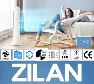 WENTYLATOR KLIMATOR KOLUMNOWY AROMA XXL 106CM 3L LED PILOT MEGA MOC 60W 16