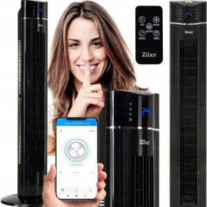 WENTYLATOR KOLUMNOWY CZARNY XXL 110CM JONIZACJA 60W PILOT 2