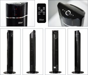 WENTYLATOR KOLUMNOWY CZARNY XXL 110CM JONIZACJA 60W PILOT 6