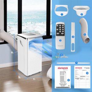 Klimatyzator przenośny domowy pokojowy Osuszacz powietrza Grzanie Chłodzenie 3kW AIWA-PAC10Y2 13