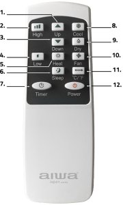 Klimatyzator przenośny domowy pokojowy Osuszacz powietrza Grzanie Chłodzenie 3kW AIWA-PAC10Y2 5
