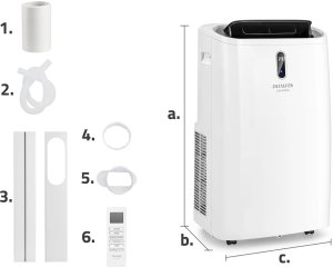 Klimatyzator przenośny domowy pokojowy Osuszacz powietrza Chłodzenie Grzanie 4,7kW AIWA-PAC16Y2 4