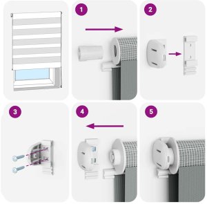 vidaXL Roleta zebra, 165x100 cm, szerokość tkaniny 160,9 cm, poliester 7