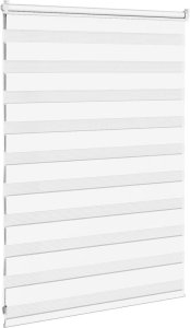 vidaXL Roleta zebra, biała, szerokość tkaniny 110,9cm, poliester 4