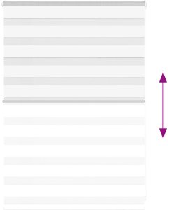 vidaXL Roleta zebra, biała, szerokość tkaniny 110,9cm, poliester 5