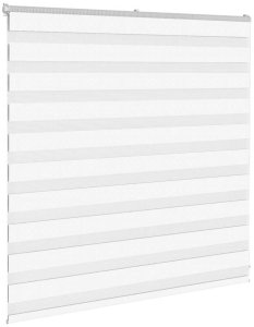 vidaXL Roleta zebra, biała, szerokość tkaniny 140,9cm, poliester 3