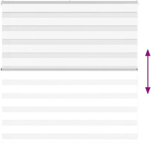 vidaXL Roleta zebra, biała, szerokość tkaniny 140,9cm, poliester 5