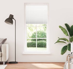 vidaXL Roleta plisowana biała 85x200 cm Szerokość tkaniny 84,4 cm 2