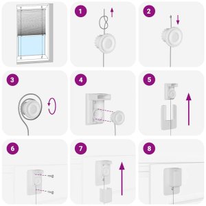vidaXL Roleta plisowana biała 85x200 cm Szerokość tkaniny 84,4 cm 6