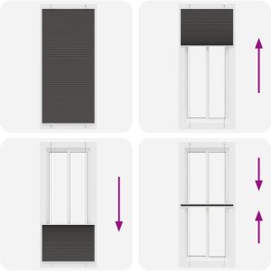 vidaXL Roleta plisowana czarna 85x200 cm Szerokość tkaniny 84,4 cm 7