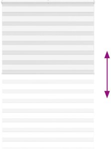 vidaXL Roleta zebra, biała, szerokość tkaniny 140,9cm, poliester 5