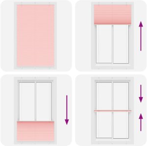 vidaXL Roleta plisowana różowa 120x200 cm Szerokość tkaniny 119,4 cm 7