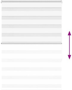 vidaXL Roleta zebra, biała, szerokość tkaniny 110,9 cm, poliester 5