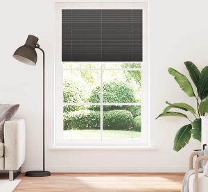 vidaXL Roleta plisowana czarna 115x200 cm Szerokość tkaniny 114,4 cm 2