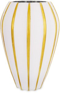 Wazon Szklany Biało-złoty 25x16x16 1