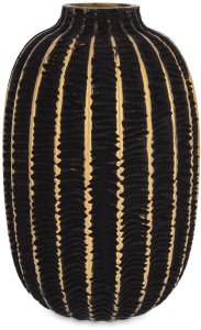 Wazon Szklany Czarno-złoty 23x15x15 1