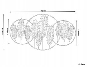 Beliani Dekoracja ścienna Liść COPERNICIUM Metal Złoty 50 cm 3