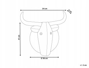 Beliani Dekoracja ścienna Byk ERBIUM Metal Szary 41 cm 3