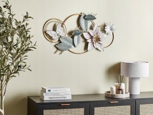 Beliani Dekoracja ścienna Kwiat THORIUM Metal Kolorowy 44 cm 2